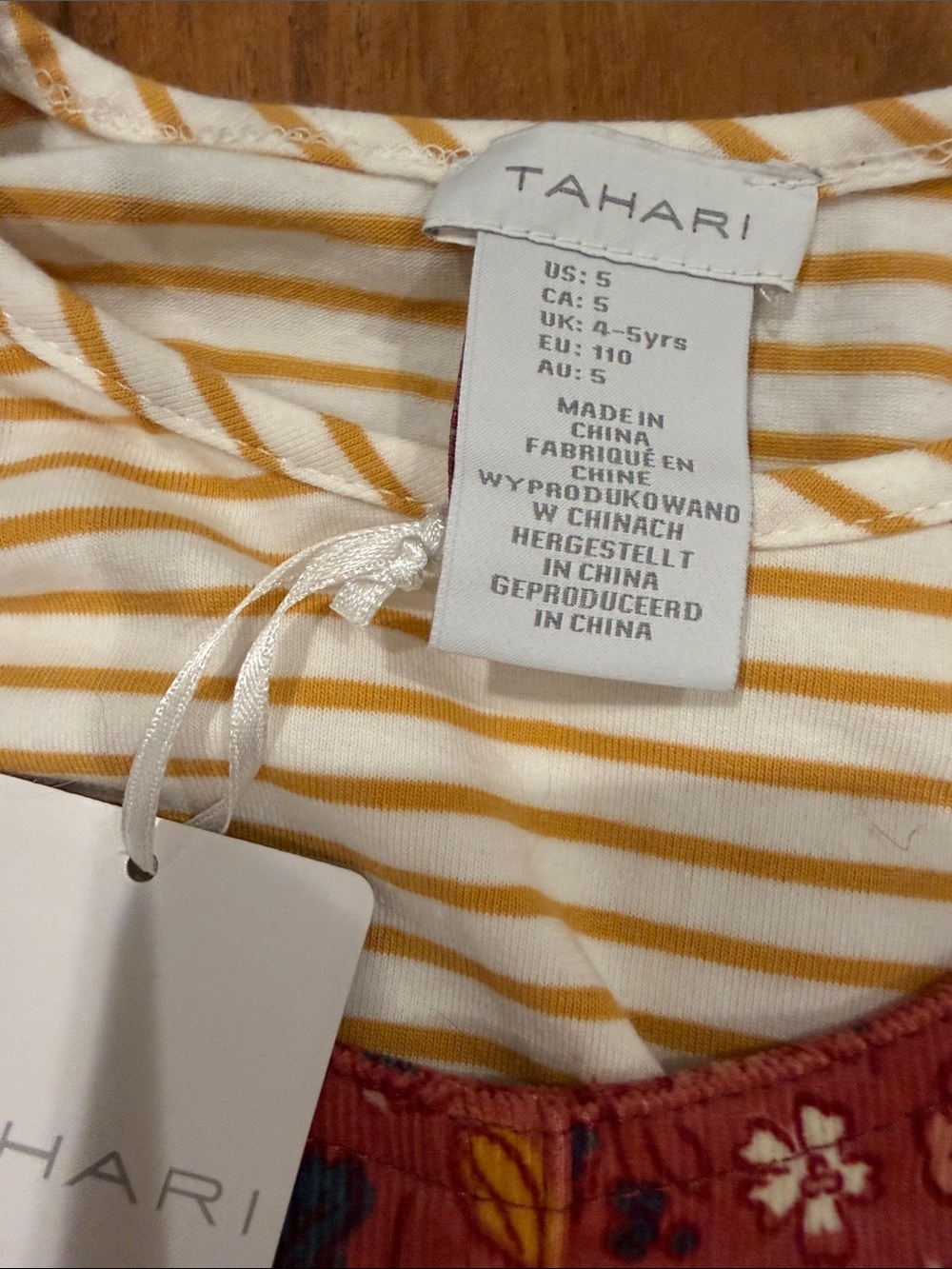 NWT Tahari Corduroy Pinafore Dress and Striped Tee - Picture 4 of 4